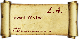 Lovasi Alvina névjegykártya